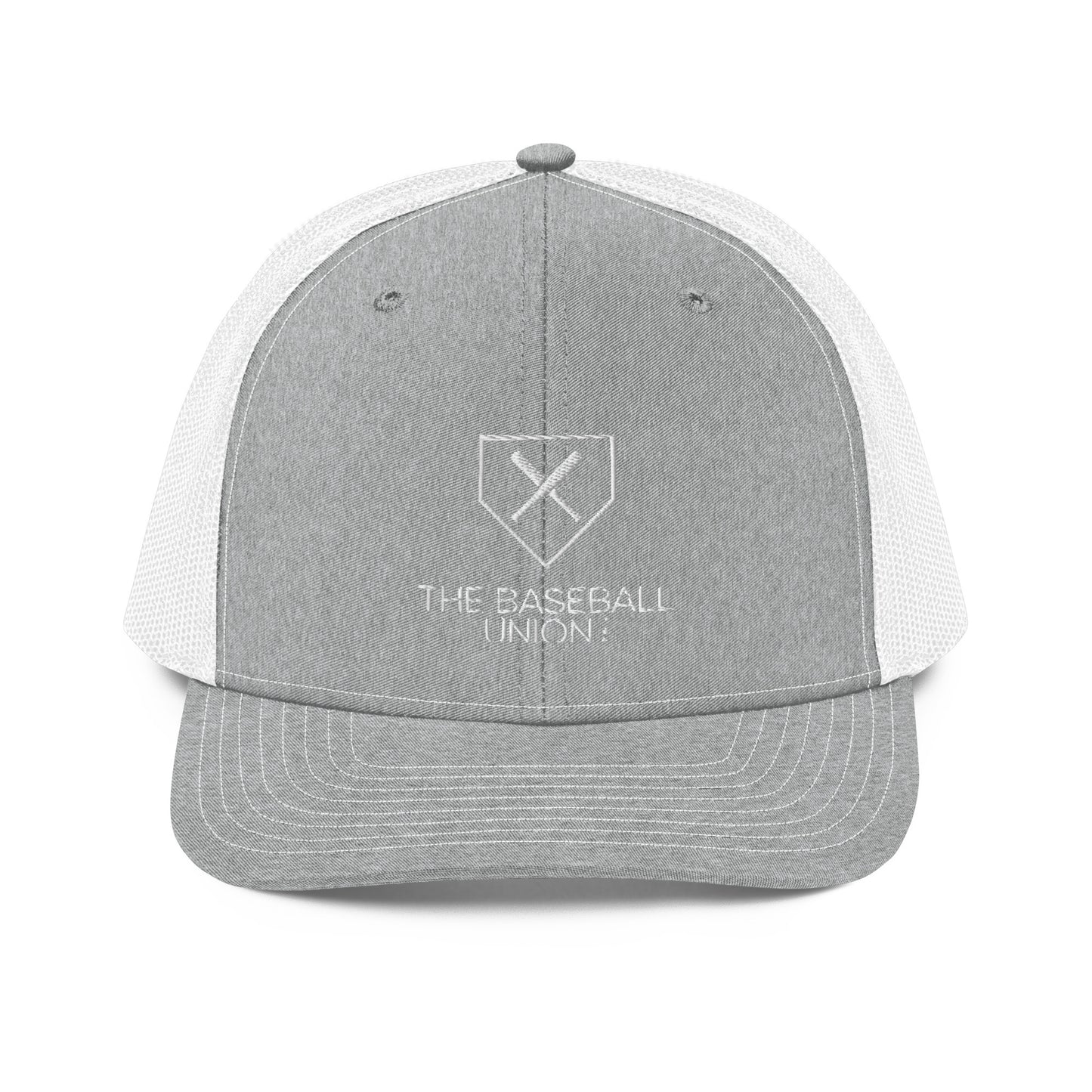 Premium Stitched Trucker Cap/Heather Grey on White
